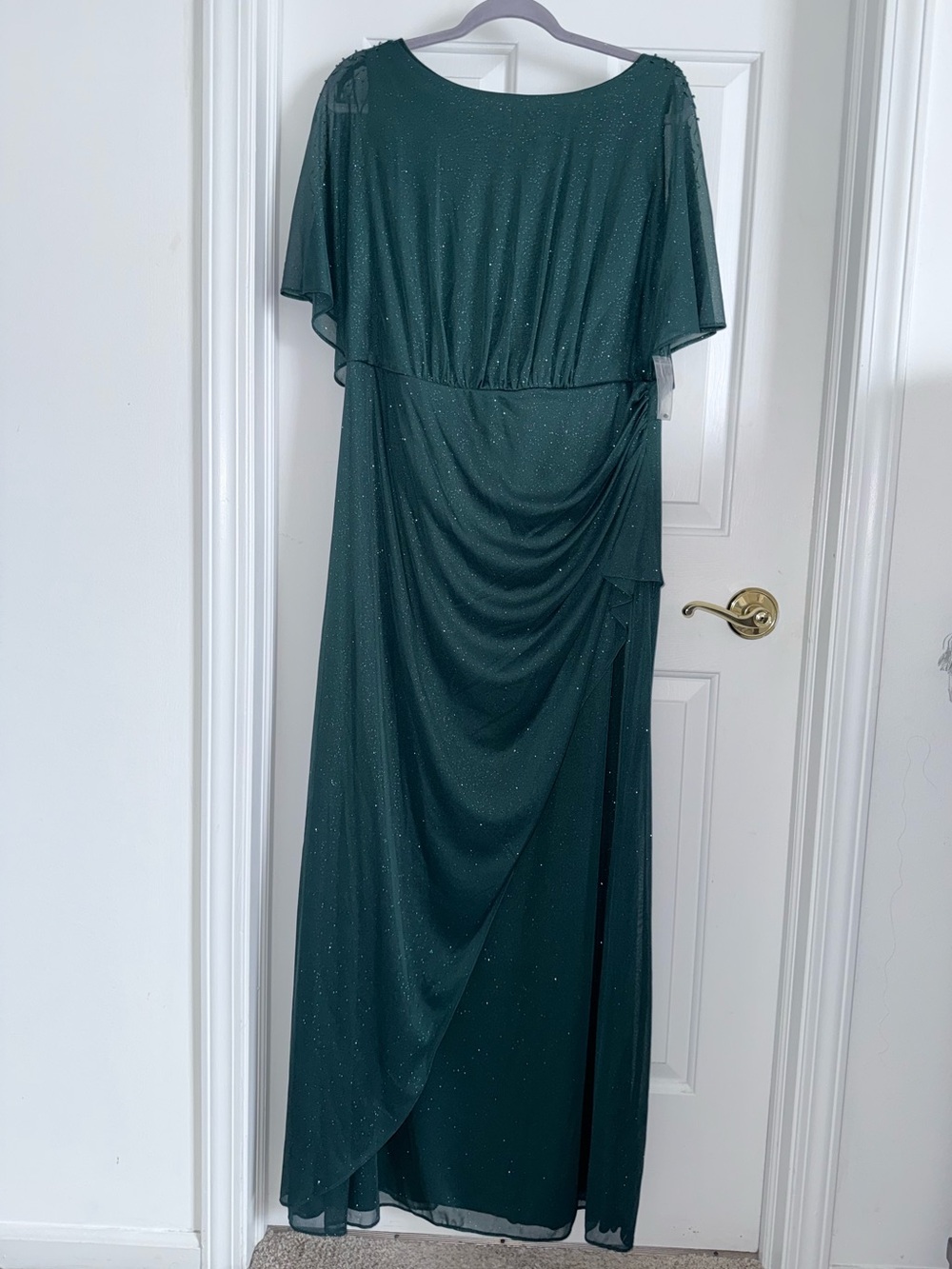 NWOT Emerald Green Sparkle Evening Dress Bridesmaid MOTB Gala Formal Full Length - Picture 3 of 13